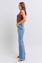 Load image into Gallery viewer, Judy Blue Raw Hem High Rise Blue Denim Bootcut Jeans