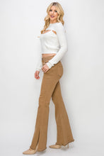 Load image into Gallery viewer, RISEN Brown Side Slit Flared Leg Denim Jeans