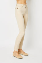 Load image into Gallery viewer, Judy Blue Tummy Control Garment Dyed Bone White Denim Skinny Jeans