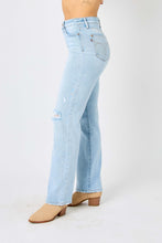 Load image into Gallery viewer, Judy Blue High Waisted Distressed Straight Leg Blue Denim Jeans
