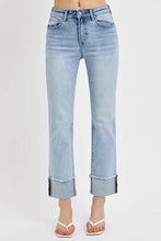 Load image into Gallery viewer, RISEN High Rise Straight Cuffed Relaxed Jeans