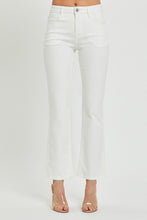Load image into Gallery viewer, RISEN Mid Rise White Denim Bootcut Jeans