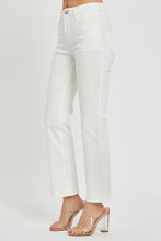 Load image into Gallery viewer, RISEN Mid Rise White Denim Bootcut Jeans