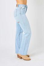 Load image into Gallery viewer, Judy Blue High Waisted Distressed Straight Leg Blue Denim Jeans