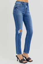 Cargar imagen en el visor de la galería, RISEN High Rise Ankle Skinny Knee Distressed Blue Denim Jeans