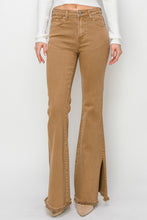 Load image into Gallery viewer, RISEN Brown Side Slit Flared Leg Denim Jeans