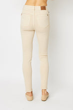 Load image into Gallery viewer, Judy Blue Tummy Control Garment Dyed Bone White Denim Skinny Jeans