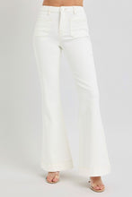 Ladda upp bild till gallerivisning, RISEN White High Rise Patch Pocket Flared Leg Denim Jeans