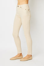 Load image into Gallery viewer, Judy Blue Tummy Control Garment Dyed Bone White Denim Skinny Jeans