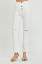 Load image into Gallery viewer, RISEN High Rise Button Fly White Denim Straight Leg Jeans
