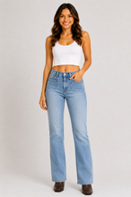 Load image into Gallery viewer, Judy Blue Mid Rise Bootcut Jeans with Contrast Wash Front Patch Pockets