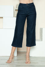 Load image into Gallery viewer, Judy Blue Side Seam Braid Detail Crop Wide Leg Blue Wash Denim Jeans