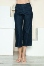 Load image into Gallery viewer, Judy Blue Side Seam Braid Detail Crop Wide Leg Blue Wash Denim Jeans