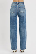 Load image into Gallery viewer, RISEN Distressed Wide Leg Blue Denim Jeans