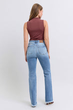 Load image into Gallery viewer, Judy Blue Raw Hem High Rise Blue Denim Bootcut Jeans