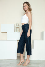 Load image into Gallery viewer, Judy Blue Side Seam Braid Detail Crop Wide Leg Blue Wash Denim Jeans