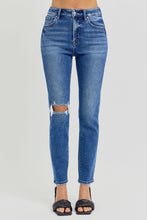 Cargar imagen en el visor de la galería, RISEN High Rise Ankle Skinny Knee Distressed Blue Denim Jeans