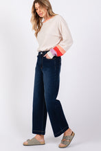 Cargar imagen en el visor de la galería, SAGE + FIG Blue Washed Denim Relaxed Fit Wide Leg Jeans