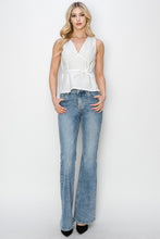 Load image into Gallery viewer, RISEN Mid Rise Blue Wash Denim Bootcut Jeans