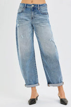 Load image into Gallery viewer, RISEN Slouchy Ankle Length Cuffed Barrel Jeans