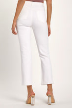 Load image into Gallery viewer, RISEN Distressed Cropped White Denim Straight Leg Jeans
