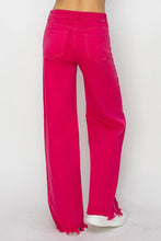 Load image into Gallery viewer, RISEN High Rise Wide Leg Fuscia Denim Jeans
