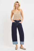Load image into Gallery viewer, RISEN Slouchy Crop Barrel Cuffed Hem Jeans