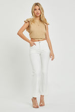 Load image into Gallery viewer, RISEN Mid Rise White Denim Bootcut Jeans