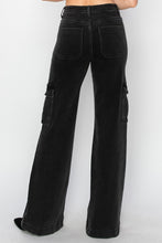 Load image into Gallery viewer, Risen Black Denim Wide Leg Cargo Jeans