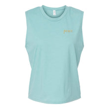 Load image into Gallery viewer, Peace Women's Cotton Jersey Extended Crop Muscle Tank Top