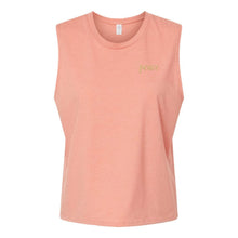 Load image into Gallery viewer, Peace Women's Cotton Jersey Extended Crop Muscle Tank Top