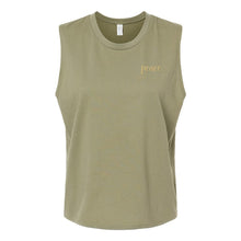 Load image into Gallery viewer, Peace Women's Cotton Jersey Extended Crop Muscle Tank Top