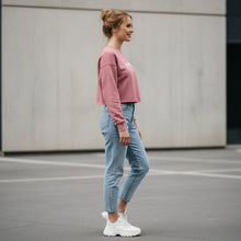 Load image into Gallery viewer, Goddess Cropped Fleece Crew Sweatshirt