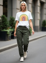 Load image into Gallery viewer, Retro Rainbow Garment Dyed Heavyweight Cotton T-Shirt