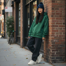 Load image into Gallery viewer, Golden Evergreen Tree Pom Pom Beanie