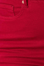 Load image into Gallery viewer, Judy Blue Ruby High Waisted Tummy Control Red Denim Skinny Jeans