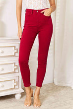 Load image into Gallery viewer, Judy Blue Ruby High Waisted Tummy Control Red Denim Skinny Jeans