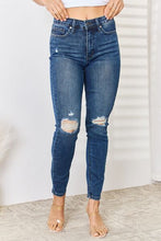 Load image into Gallery viewer, Judy Blue Remy High Waisted Distressed Blue Denim Skinny Jeans