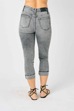 Load image into Gallery viewer, Judy Blue Sasha High Waist Cuffed Button Fly Gray Denim Capri Jeans