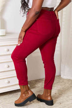 Load image into Gallery viewer, Judy Blue Ruby High Waisted Tummy Control Red Denim Skinny Jeans