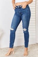 Load image into Gallery viewer, Judy Blue Remy High Waisted Distressed Blue Denim Skinny Jeans