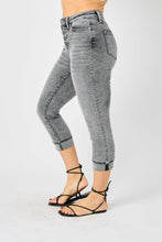 Load image into Gallery viewer, Judy Blue Sasha High Waist Cuffed Button Fly Gray Denim Capri Jeans