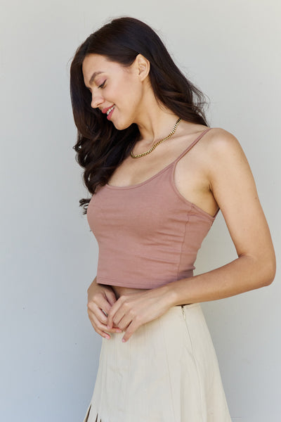 TOP RATED HYFVE "Just For You" Solid Mauve Cropped Cami Top