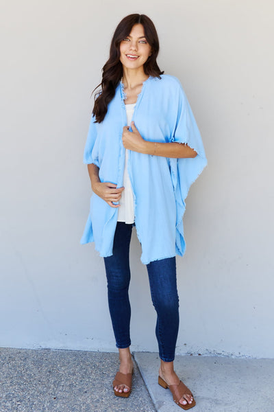 NEW COLOR JUST DROPPED! HEYSON "Summer is Calling" Blue Open Front Soft Gauze Textured Kimono