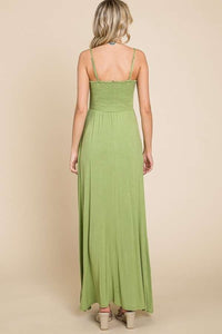 Culture Code Green Smocked Cami Maxi Dress