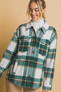 Love Tree Plaid Button Down Shacket