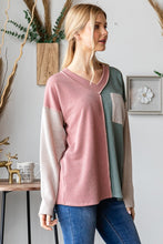 Ladda upp bild till gallerivisning, Heimish Color Block Exposed Seam Ribbed Knit Top
