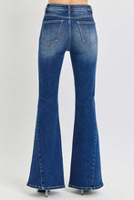 Carregar imagem no visualizador da galeria, RISEN Distressed Button Fly Blue Denim Flared Leg Denim Jeans
