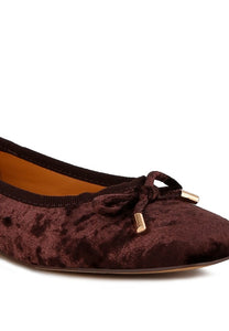 Rag Velvet Bow Ballerina Flats