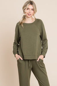 Super Lady Olive Green Top and Pants Lounge Set